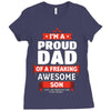proud dad son Ladies Fitted T-Shirt