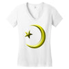 gay pride star and crescent Women's V-Neck T-Shirt