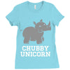 chubby unicorn rhino Ladies Fitted T-Shirt