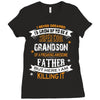 Super Cool Grandson Of A Freaking Awesome Father Ladies Fitted T-Shirt