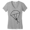 stick man skydiving Women's V-Neck T-Shirt