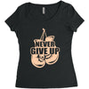 Never Give Up Uterine Cancer Awareness Women's Triblend Scoop T-shirt