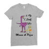 mama &amp; pizza dinasour Ladies Fitted T-Shirt