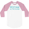 west ham in the blood retro style new 3/4 Sleeve Shirt