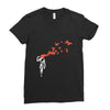 banksy headshot butterfly Ladies Fitted T-Shirt