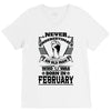 Never Underestimate Old Man Who Was Born February V-Neck Tee