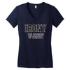 irony the opposite of wrinkly Women's V-Neck T-Shirt