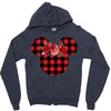 minnie mouse fabric christmas Zipper Hoodie