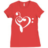 music heart rock baseball jersey Ladies Fitted T-Shirt