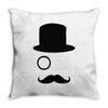 moustache gentleman Throw Pillow