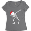 skeleton dabbing christmas Women's Triblend Scoop T-shirt
