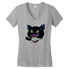 balck cat Women's V-Neck T-Shirt