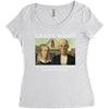 Grant Wood American Gothic Women's Triblend Scoop T-shirt