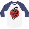 sun dragon with pearl   black red white 3/4 Sleeve Shirt