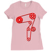 strap of the distribution of the engine Ladies Fitted T-Shirt