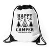 Happy Camper Drawstring Bags