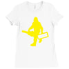 sasquatch guitar gear  funny bigfoot yeti comic monster retro Ladies Fitted T-Shirt