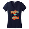 teachers love brains Women's V-Neck T-Shirt