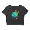 animal polygon around the planet Crop Top