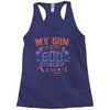 my son was so amazing god made Racerback Tank