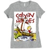 calvin hobbes Ladies Fitted T-Shirt