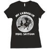 halloween my labrador rides shotgun Ladies Fitted T-Shirt