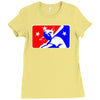 yoda baseball  funny Ladies Fitted T-Shirt