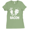love bacont fun ny Ladies Fitted T-Shirt