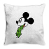 mickey puke Throw Pillow