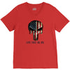 skull us flag live free or die V-Neck Tee