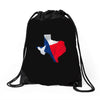 Eroded Texas Map With Flag Drawstring Bags