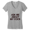 ask me about my cock rooster Women's V-Neck T-Shirt