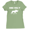 ugly moose funny animal present tee new Ladies Fitted T-Shirt