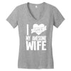 i love my awesome wife Women's V-Neck T-Shirt