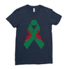 liver ribbon and rose Ladies Fitted T-Shirt