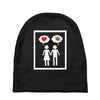 women thinking love Baby Beanies