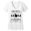the best kind of mom raises a teacher Women's V-Neck T-Shirt