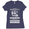 Never Underestimate A Grandfather With An Engineer Degree Ladies Fitted T-Shirt