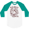 blind love fire heart 3/4 Sleeve Shirt