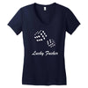 lucky fuers dice Women's V-Neck T-Shirt