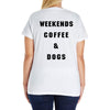 weekends coffee and dogs back Ladies Curvy T-Shirt