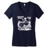 1955 old school hot rod outlaw gasser drag car blower Women's V-Neck T-Shirt