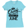 Queens Are Born In June Ladies Fitted T-Shirt