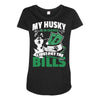 my husky is in charge! Maternity Scoop Neck T-shirt