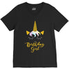 birthday unicorn girl. V-Neck Tee