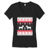 reindeer christmas ugly sweater Women's V-Neck T-Shirt