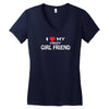 i love my crazy girl friend Women's V-Neck T-Shirt