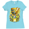 follow the friar   design two Ladies Fitted T-Shirt