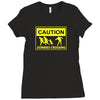 caution zombies crossing t shirt x large funny walking brains awesome Ladies Fitted T-Shirt