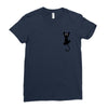 Cat Pocket Ladies Fitted T-Shirt